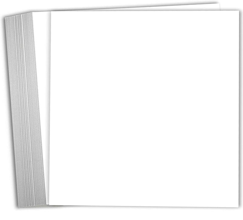 Hamilco 6x6 White Scrapbook Cardstock Paper 80lb Cover Card Stock 100 Pack (Bright) - Image 1